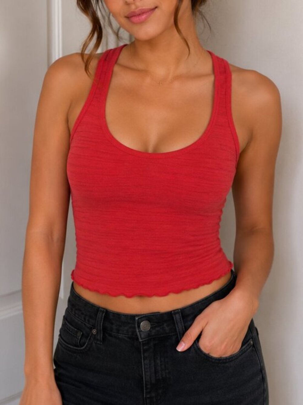 SPARKLE & FADE RED CROP TOP SIZE SMALL